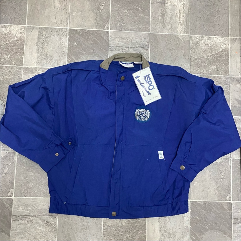 Men’s NWT vintage 90s Ispo exclusive windbreaker bomber jacket sz M purple